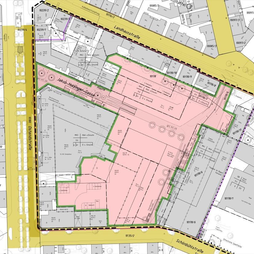 Lageplan als Skizze des Ostendareals