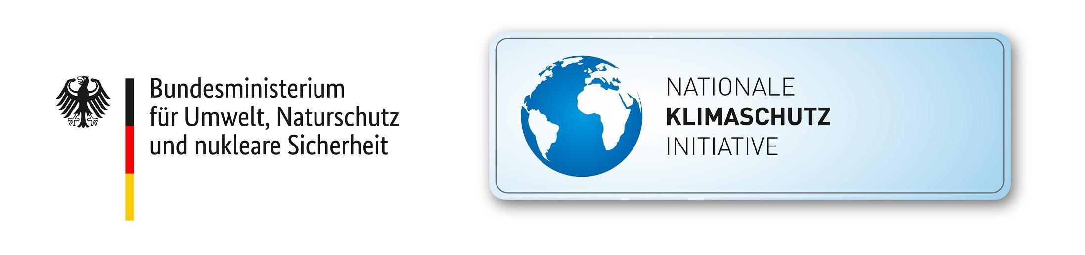Logo: Bundesministerium für Umwelt, Naturschutz und nukleare Sicherheit. Logo: Nationale Klimaschutz Initiative