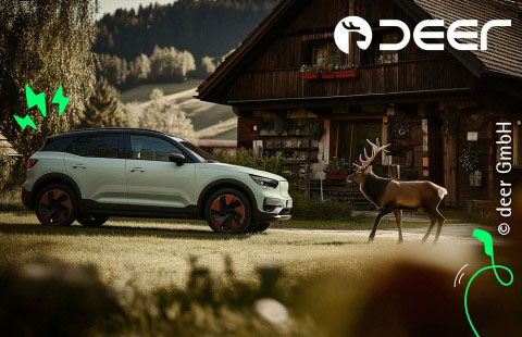 Ein weißes deer sharing Auto