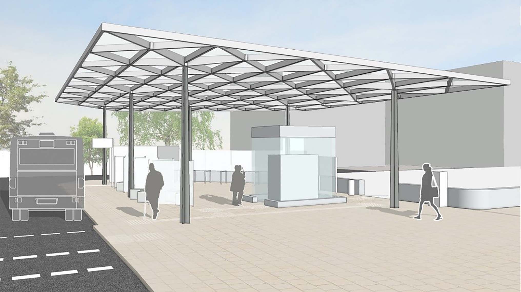 Modellzeichnung des Haltepunkts in Sielmingen